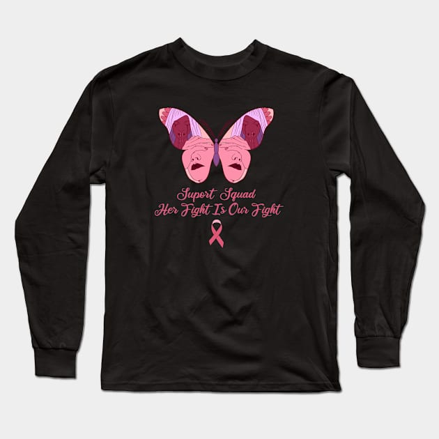 Suport Squad | Breast Cancer Awareness Long Sleeve T-Shirt by Oiyo